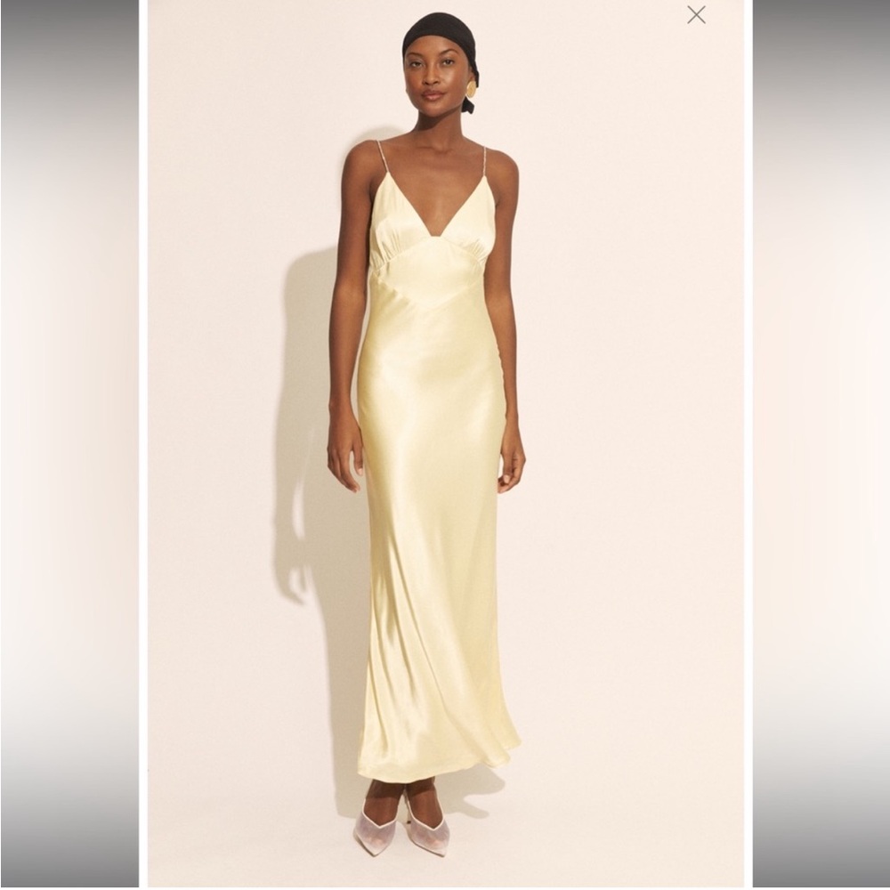 Bardot Canary Yellow Maxi Slip Dress Capri Diamonte